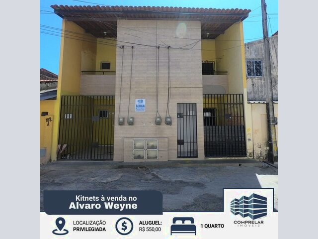 Imagem 1: Kitnet com 1 Quarto para Alugar, 40 M² por R$ 500/Mês - Álvaro Weyne - Fortaleza/Ce