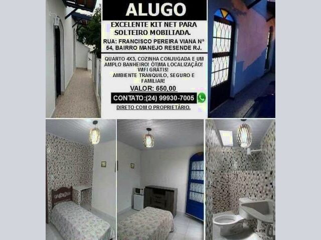Imagem: Alugo Kitnet Mobiliada para Solteiro, Localizada