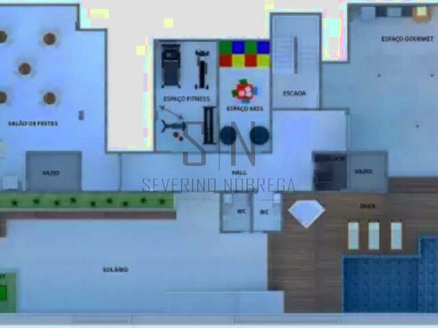Imagem 14: Flat à venda praia do poço, com 41,42m² - Quarto, WC social, Cozinha, área de