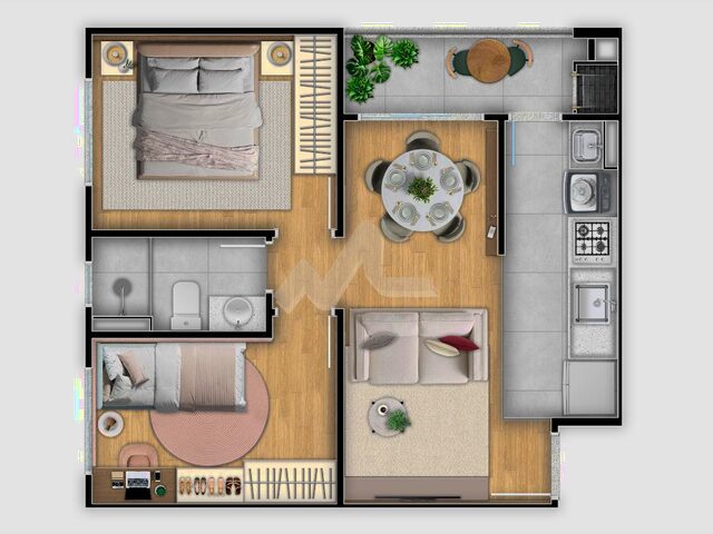 Imagem 15: Apartamentos na planta - Residencial Villa Bella - Com 2 quartos e 1 vaga